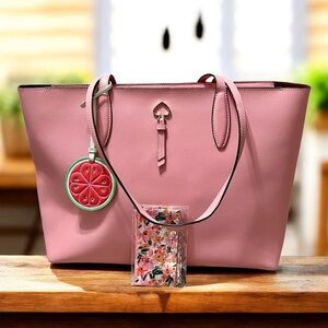 Kate Spade large tote bag in carnation pink